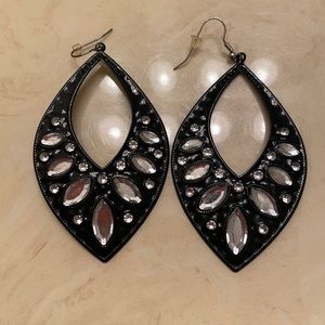 Black Tear Drop Earrings